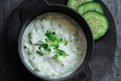 Cucumber and sesame seeds raita