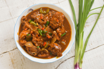 Cauliflower mutton curry