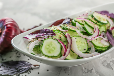 Cucumber onion salad