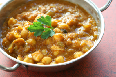 Cabbage chickpea curry