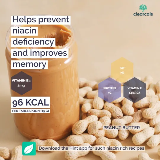 One tablespoon (15 grams) of peanut butter has 96 kcals. Use the hint app to track your calories.