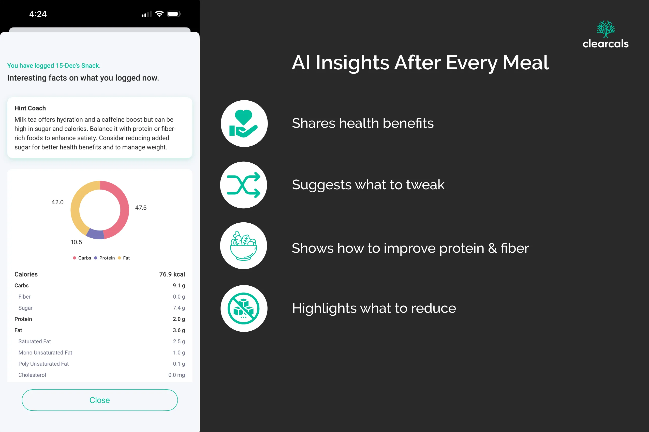 Hint AI Insights After Every Meal