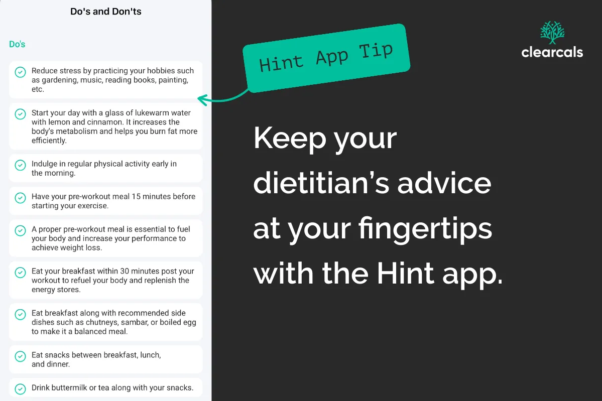 Online_Dietitian_Consultation_Tips Keep your dietitian's advice at your fingertips with the Hint app.