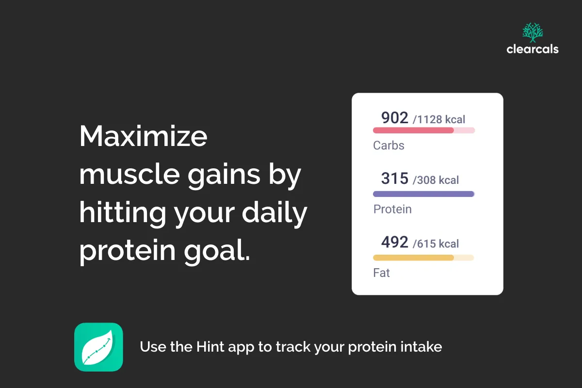 Track_your_protein_goal Maximize muscle gains by hitting your dailt protein goal.
