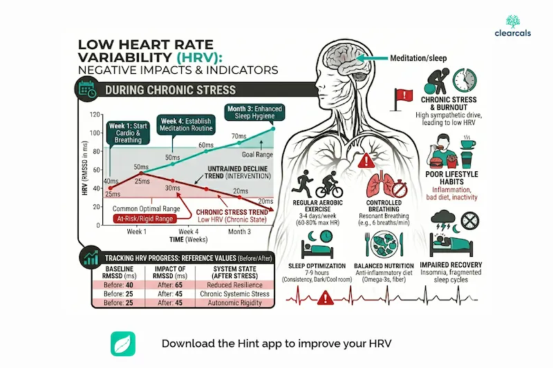 Low HRV: Causes, Symptoms, What It Means and What to Do