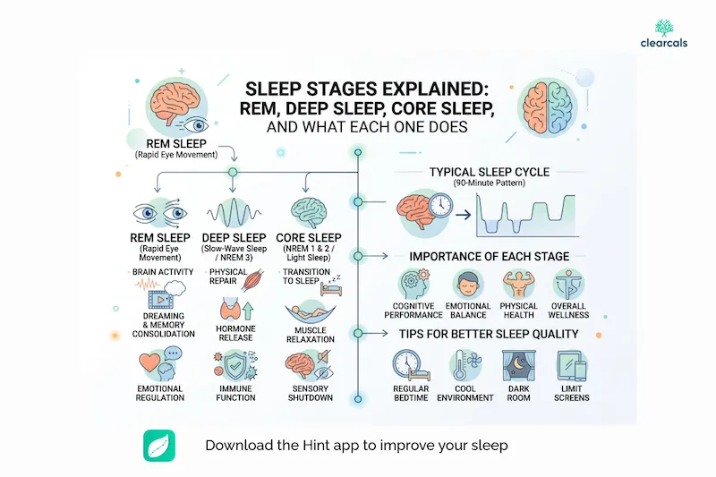 Sleep Stages Explained: REM, Deep Sleep, Core Sleep and What Each One Does