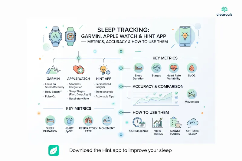 Sleep Tracking: Garmin, Apple Watch and Hint App — Metrics, Accuracy and How to Use Them