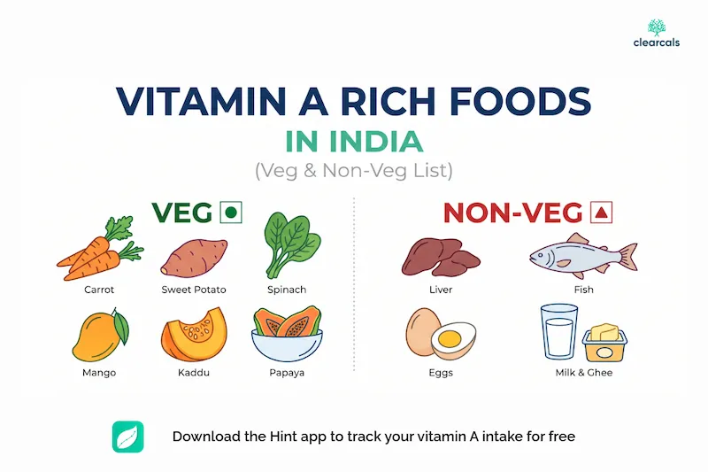 Vitamin A Rich Foods in India (Veg & Non-Veg List)