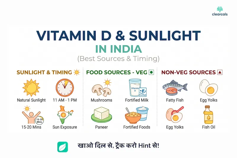 विटामिन D किसमें पाया जाता है? खाना, धूप का सही समय