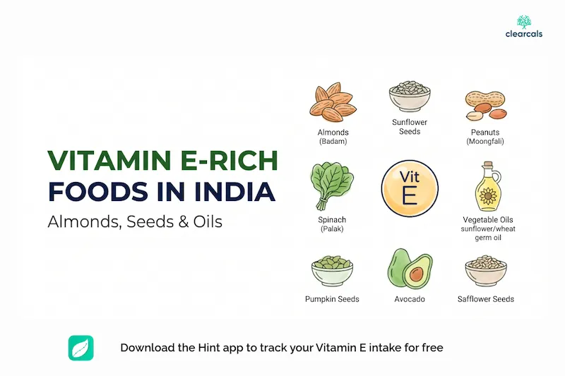 Vitamin E Rich Foods in India (Almonds, Seeds, Oils)