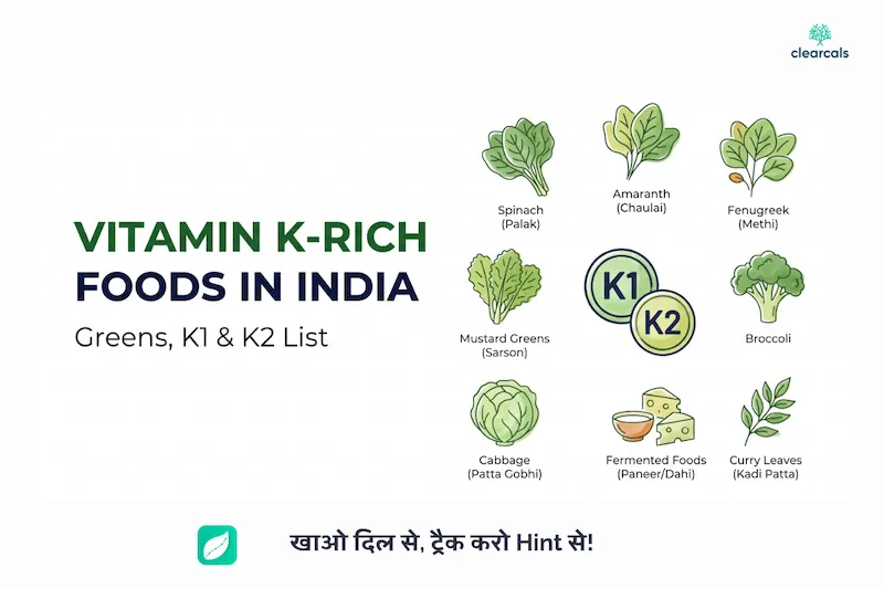 विटामिन K किसमें पाया जाता है? भारतीय खाने की सूची